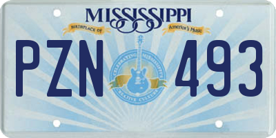 MS license plate PZN493
