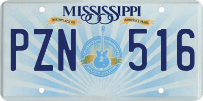 MS license plate PZN516