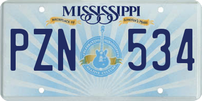 MS license plate PZN534