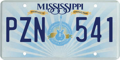 MS license plate PZN541