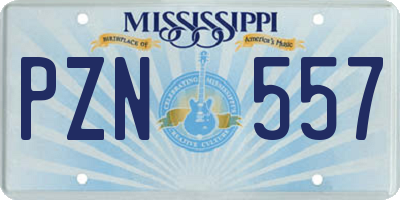 MS license plate PZN557