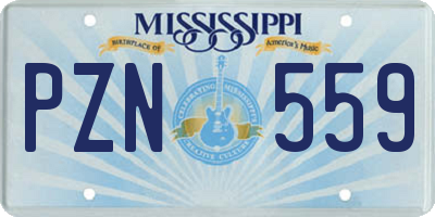 MS license plate PZN559