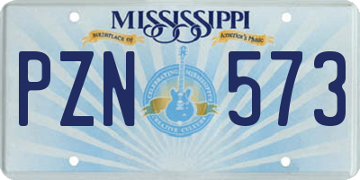MS license plate PZN573