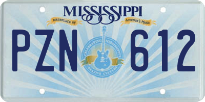 MS license plate PZN612