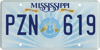 MS license plate PZN619