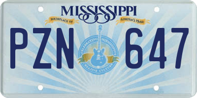 MS license plate PZN647