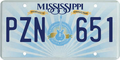 MS license plate PZN651