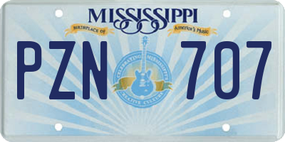 MS license plate PZN707
