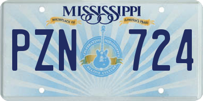 MS license plate PZN724