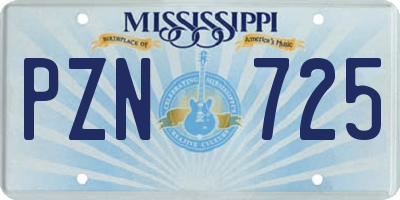 MS license plate PZN725