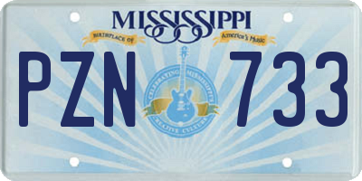 MS license plate PZN733