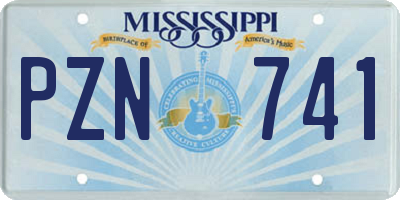 MS license plate PZN741