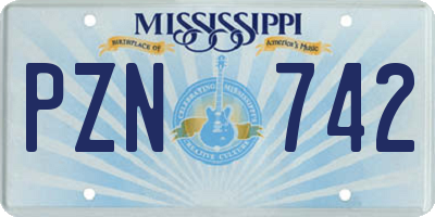 MS license plate PZN742