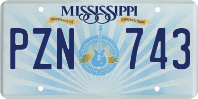 MS license plate PZN743