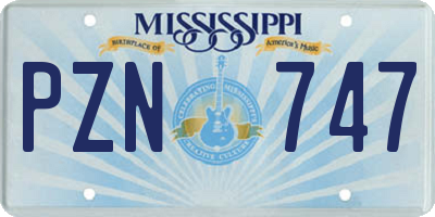 MS license plate PZN747