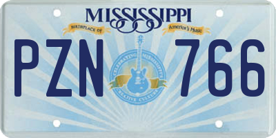 MS license plate PZN766