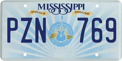 MS license plate PZN769