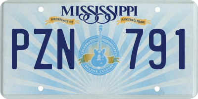 MS license plate PZN791