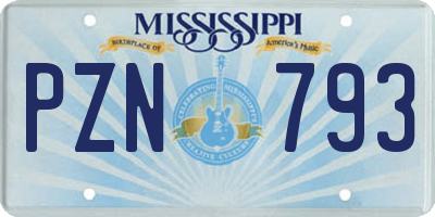 MS license plate PZN793