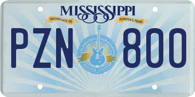 MS license plate PZN800
