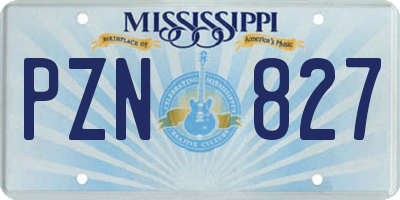 MS license plate PZN827