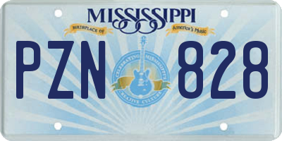 MS license plate PZN828