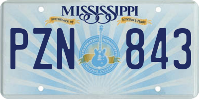 MS license plate PZN843