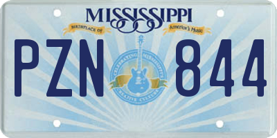MS license plate PZN844