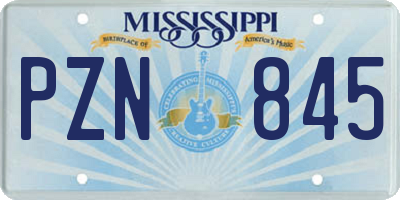 MS license plate PZN845
