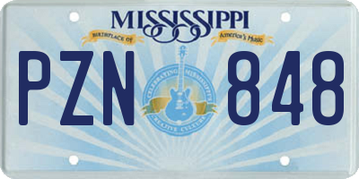MS license plate PZN848