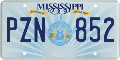 MS license plate PZN852