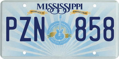 MS license plate PZN858