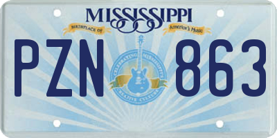 MS license plate PZN863