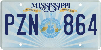 MS license plate PZN864