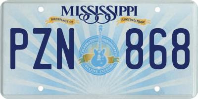 MS license plate PZN868