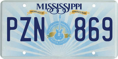 MS license plate PZN869