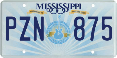 MS license plate PZN875