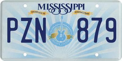 MS license plate PZN879
