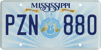 MS license plate PZN880