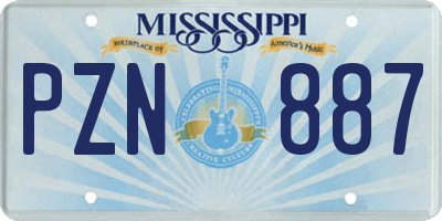 MS license plate PZN887