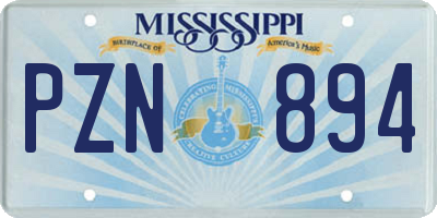 MS license plate PZN894