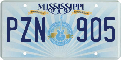 MS license plate PZN905