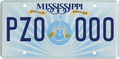 MS license plate PZO000