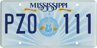 MS license plate PZO111