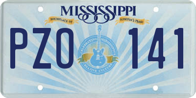 MS license plate PZO141