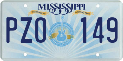 MS license plate PZO149