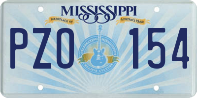 MS license plate PZO154