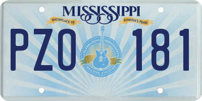 MS license plate PZO181