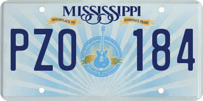 MS license plate PZO184