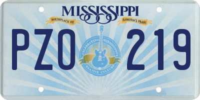 MS license plate PZO219